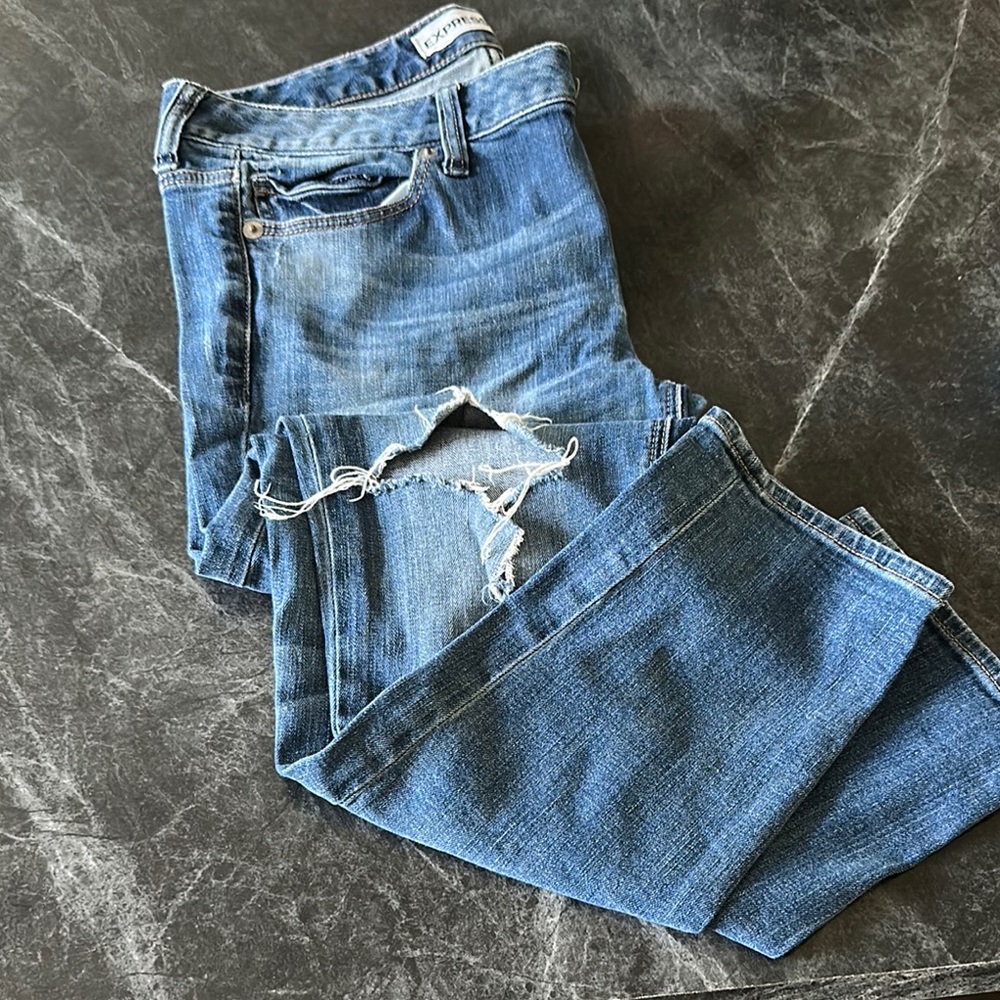 Express Ankle Boyfriend Low Rise Jeans